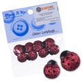 Dress It Up Creative Button Assortment, Glitter Ladybugs - 4426