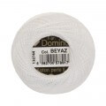 Domino Cotton Perle Size 8 Embroidery Thread (8 g), 4598008-White