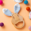 Hobi Baby Tavşan Kafa Figürlü Organik Ahşap Diş Kaşıyıcı - DK032