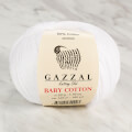 Gazzal Baby Cotton Knitting Yarn, White - 3432