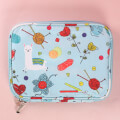 Loren Patterned Knitting Tote Small Organizer Bag, Blue - CK162