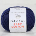 Gazzal Baby Cotton Knitting Yarn, Dark Blue - 3438