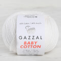 Gazzal Baby Cotton Beyaz Bebek Yünü - 3410