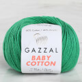 Gazzal Baby Cotton Knitting Yarn, Green - 3456