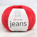 YarnArt Jeans Knitting Yarn, Red - 26