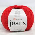 YarnArt Jeans Knitting Yarn, Red - 90