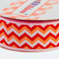 Sticker Ribbon Kırmızı Zigzag Baskılı Yapışkan Kurdele - SR-1689 - V2
