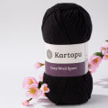 Kartopu Cozy Wool Sport Yarn, Black - K940