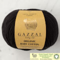Gazzal Organic Baby Cotton Yarn, Black - 430