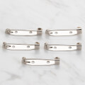Loren 10 Pcs 3cm Brooch Pin with 2 holes, Silver Plated