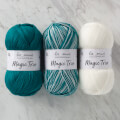 La Mia Magic Trio 3'lü Paket Beyaz-Yeşil El Örgü İpliği - LM010