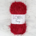 Loren Furry Koyu Kırmızı El Örgü İpi - RF024