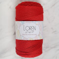 Loren Polyester Soft Macrame Kırmızı El Örgü İpi - LM019