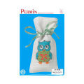 Permin 6x12 cm Blue Owl Pouch Cross-stitch Kit - 315140