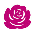 La Mia 10 Pieces Felt Rose Coaster, Shocking Pink - M28