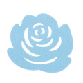 La Mia 10 Pieces Felt Rose Coaster, Light Blue - M39