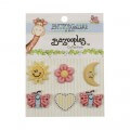 Kartopu Decorative Baby Button, Flower and Sun - BZ103