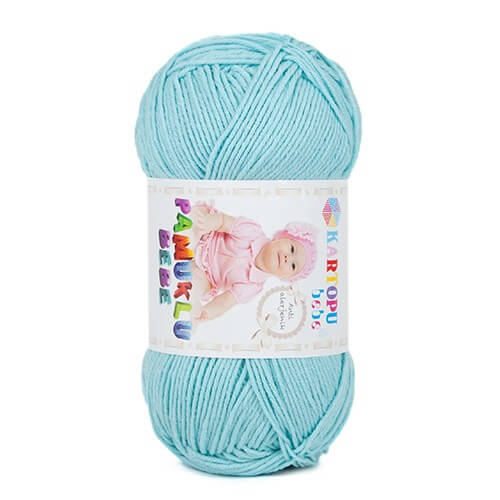 Kartopu Pamuklu Bebe Baby Cotton Açık Mavi Bebek Yünü K551 Hobium