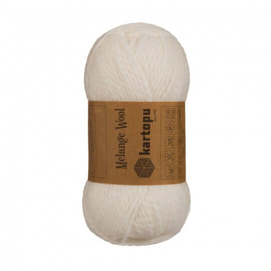 Kartopu Melange Wool Beyaz El Örgü İpi - K010
