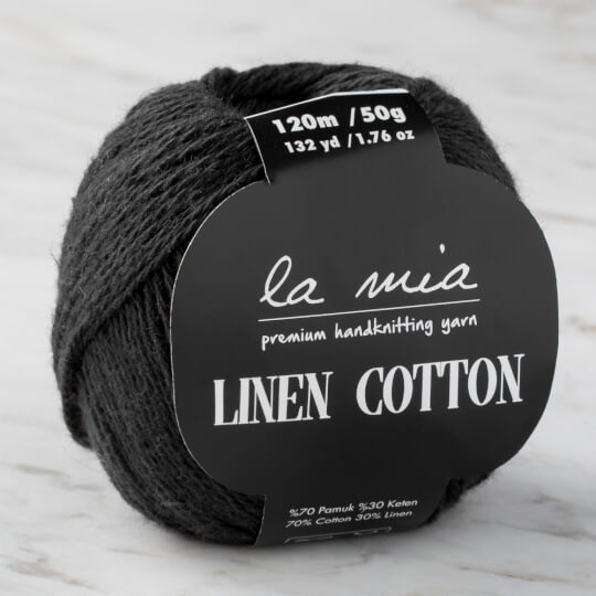 La Mia Linen Cotton 6'lı Paket Koyu Füme El Örgü İpi - L006