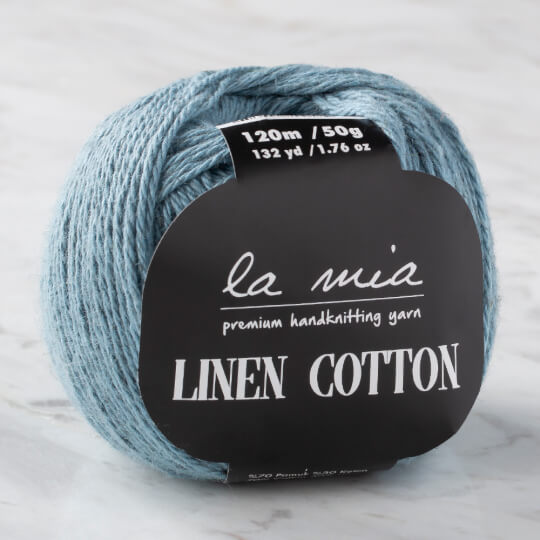 La Mia Linen Cotton 6'lı Paket  Mavi El Örgü İpi - L187