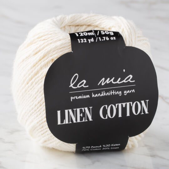 La Mia Linen Cotton 6'lı Paket Kirli Beyaz El Örgü İpi - L155