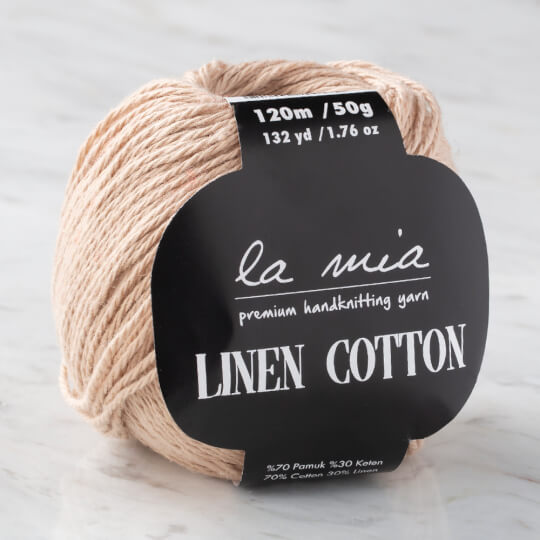 La Mia Linen Cotton 6'lı Paket Açık Kahverengi El Örgü İpi - L197