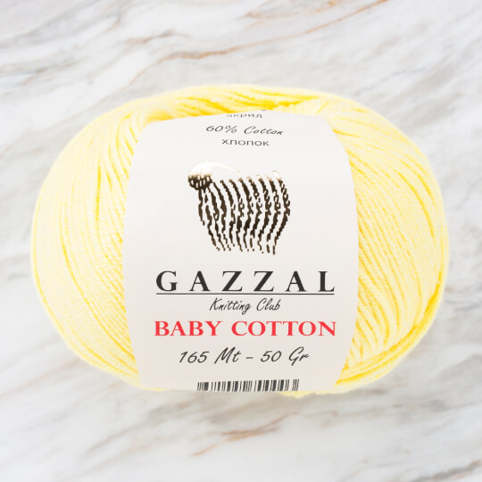Gazzal Baby Cotton Sarı Bebek Yünü - 3413