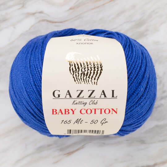 Gazzal Baby Cotton Saks Mavi Bebek Yünü - 3421