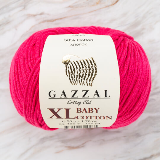 Gazzal Baby Cotton XL Fuşya Bebek Yünü - 3415XL