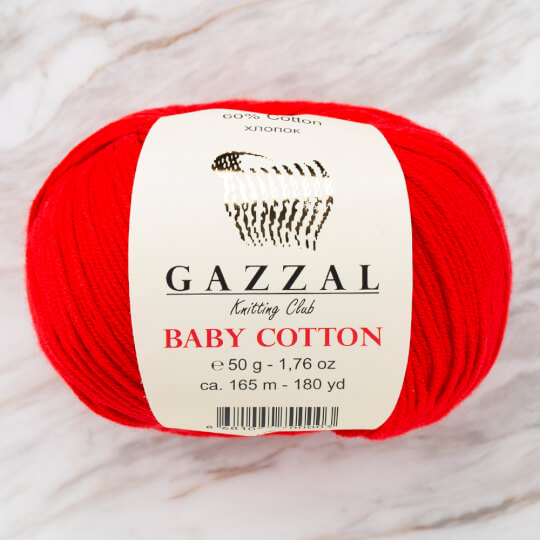 Gazzal Baby Cotton Kırmızı Bebek Yünü - 3443
