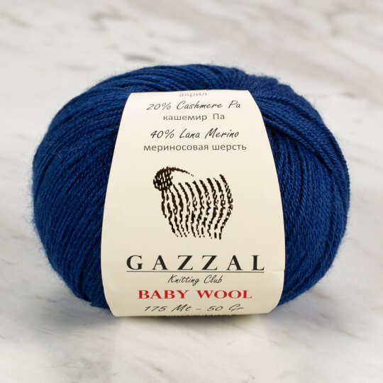 Gazzal Baby Wool Knitting Yarn, Navy Blue 802 Hobiumyarns