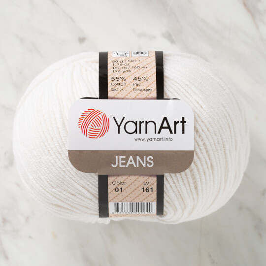 YarnArt Jeans Beyaz El Örgü İpi - 01