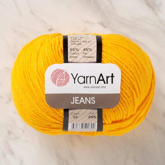 YarnArt Jeans Sarı El Örgü İpi - 35