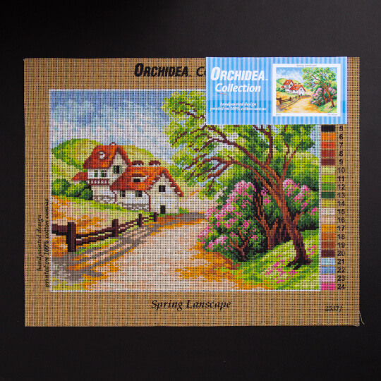 ORCHİDEA 30 x 40 cm İlkbbahar Manzaralı Baskılı Goblen 2537J 