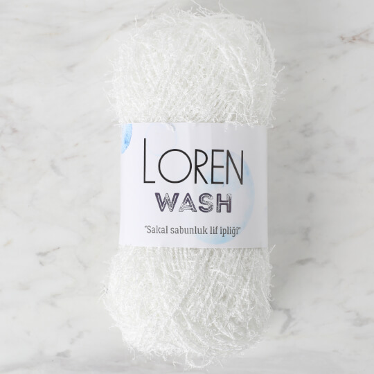 Loren Wash Beyaz El Örgü İpi - R150