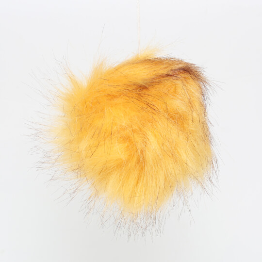 Loren Faux Fur Pom Pom, Yellow - Hobiumyarns