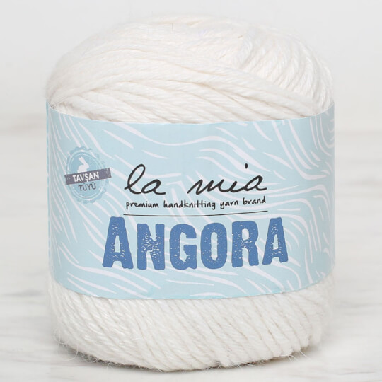 La Mia Angora 50gr Beyaz El Örgü İpi - L001