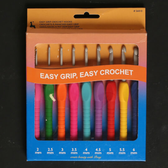 Pony Easy Grip 2.5 mm 14 cm Soft Handled Crochet Hook, Green - 56802 -  Hobiumyarns