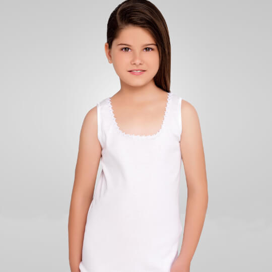 Berrak 2506 Girls' Ribana Tank Undershirt - White - 1 (1-2 Years Old ...
