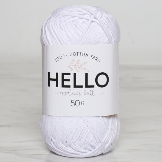 Hello Knitting Yarn, Optic White -154 - Hobiumyarns