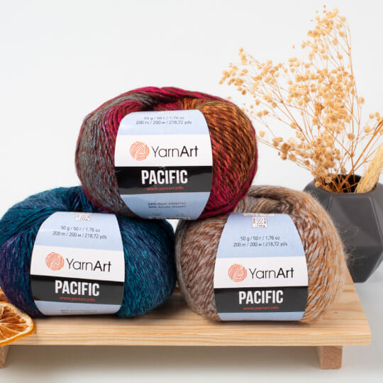 YarnArt Pacific wool blend gradient yarn, autumn shades, lot of 2 (218 yds  ea)