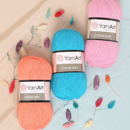 YarnArt Cotton Soft Mavi El Örgü İpi -17