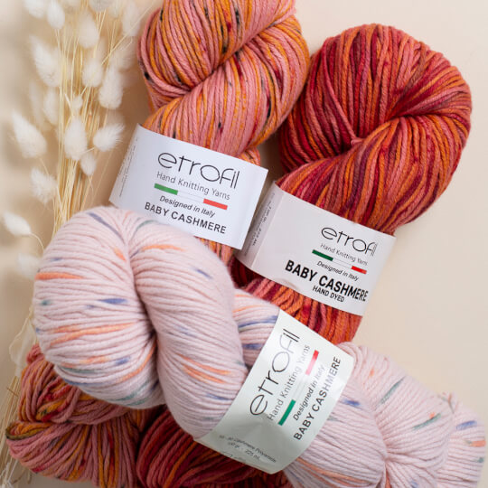 Etrofil Baby Cashmere Pembe Ebruli El Örgü İpliği - EL003