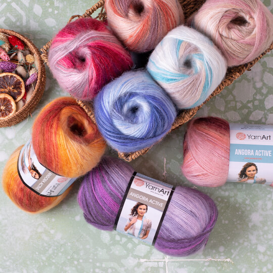 YARNART ANGORA ACTİVE EBRULİ EL ÖRGÜ İPİ -848