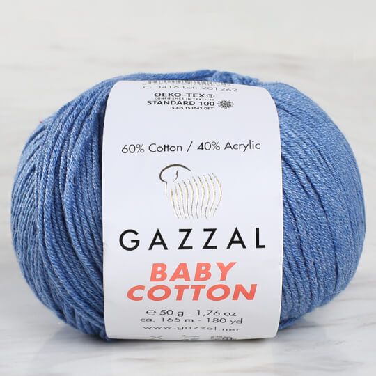Gazzal Baby Cotton Koyu Mavi Bebek Yünü - 3431