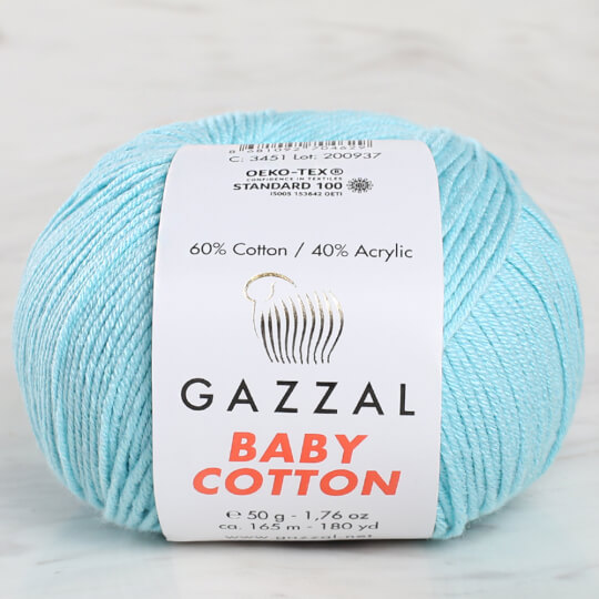 Gazzal Baby Cotton Mavi Bebek Yünü - 3451