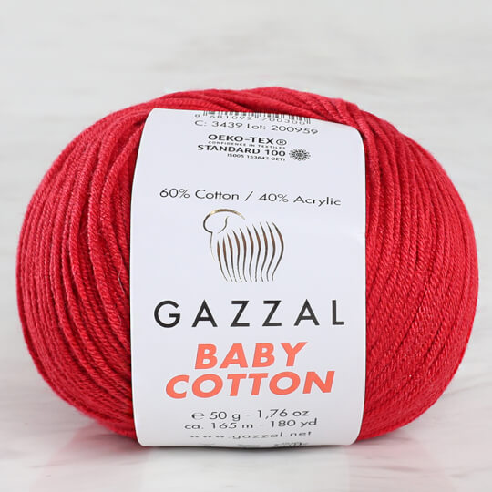 Gazzal Baby Cotton Kırmızı Bebek Yünü -3439