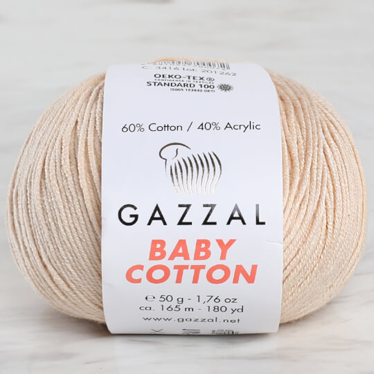 Gazzal Baby Cotton Bej Bebek Yünü - 3445