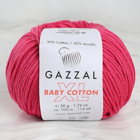 Gazzal Baby Cotton XL Fuşya Bebek Yünü - 3415XL